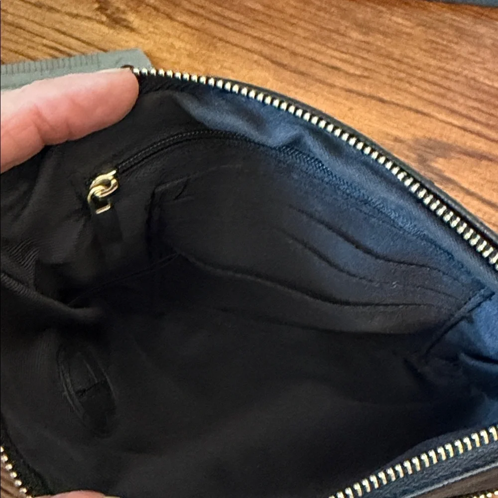 Black Wristlet with Gold Zipper EUC